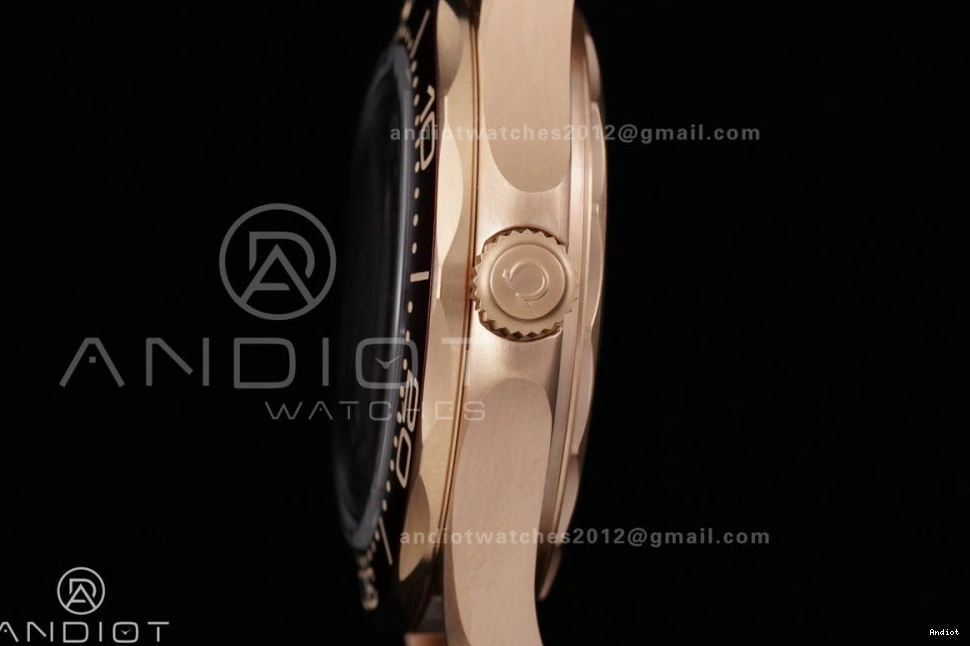 300M A8806 1:1 VSF on Diver Bracelet Gold Mesh Edition Seamaster Dial Best Rose Black 1224